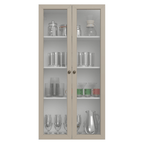 Módulo Cristaleira 70 cm 2 Portas de Vidro Branco/Crema Vik Madesa