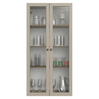 Módulo Cristaleira 70 cm 2 Portas de Vidro Rustic/Crema Vik Madesa