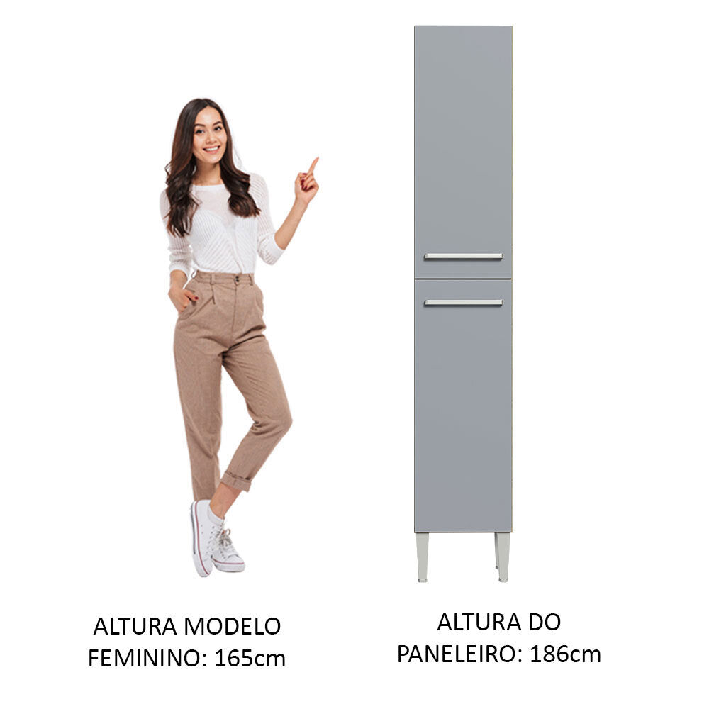 Paneleiro Madesa Emilly 2 Portas Rustic/Cinza