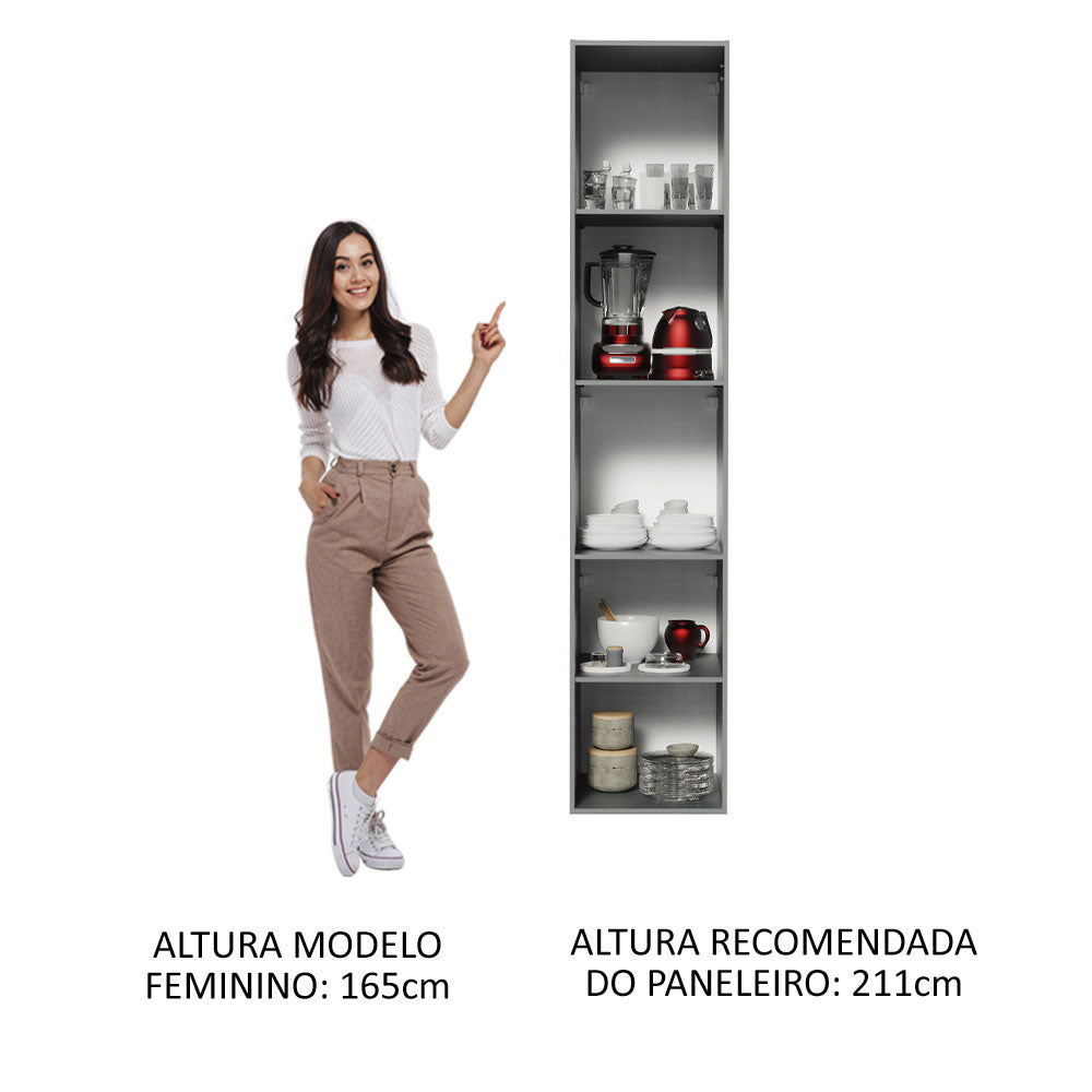 Paneleiro 40 cm 2 Portas Suspenso Cinza Nice Madesa