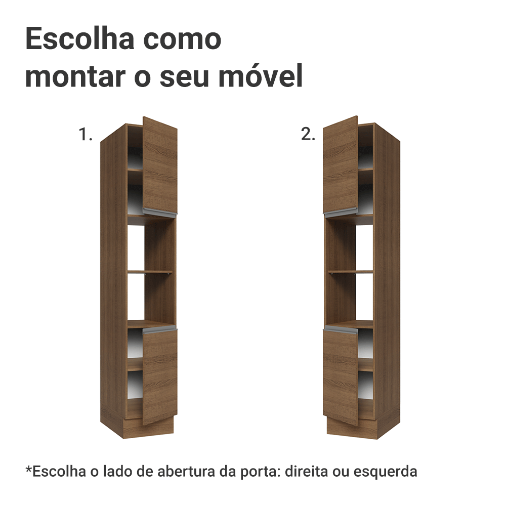 Paneleiro 40 cm 2 Portas e 2 Nichos Rustic Glamy Madesa