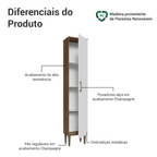 Paneleiro 40 cm 1 Porta Rustic/Branco Lille Madesa