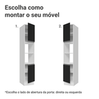 Paneleiro 40 cm 2 Portas e 2 Nichos Branco/Preto Glamy Madesa