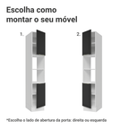 Paneleiro 40 cm 2 Portas e 2 Nichos Branco/Preto Lux Madesa