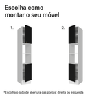 Paneleiro 40 cm 2 Portas e 2 Nichos Branco/Preto Vik Madesa