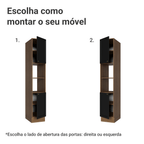 Paneleiro 40 cm 2 Portas e 2 Nichos Rustic/Preto Vik Madesa