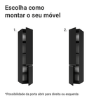 Paneleiro 40 cm 2 Portas Suspenso Preto Nice Madesa