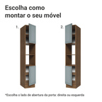 Paneleiro 40 cm 2 Portas e 2 Nichos Rustic/Cinza Lux Madesa