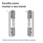 Paneleiro 40 cm 2 Portas e 2 Nichos Branco/Cinza Lux Madesa