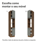 Paneleiro 40 cm 2 Portas e 2 Nichos Rustic/Cinza Agata Madesa