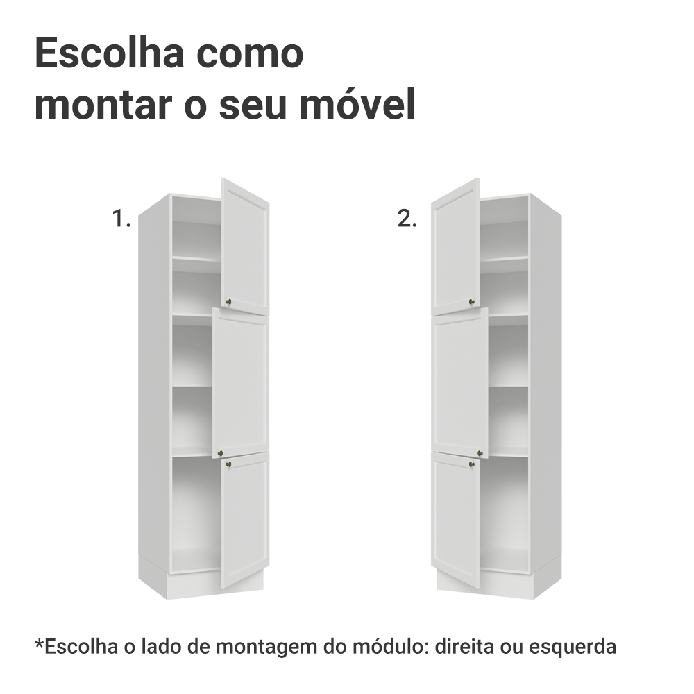 Paneleiro 60 cm 3 Portas Branco Vik Madesa