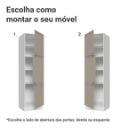 Paneleiro 60 cm 3 Portas Branco/Crema Vik Madesa