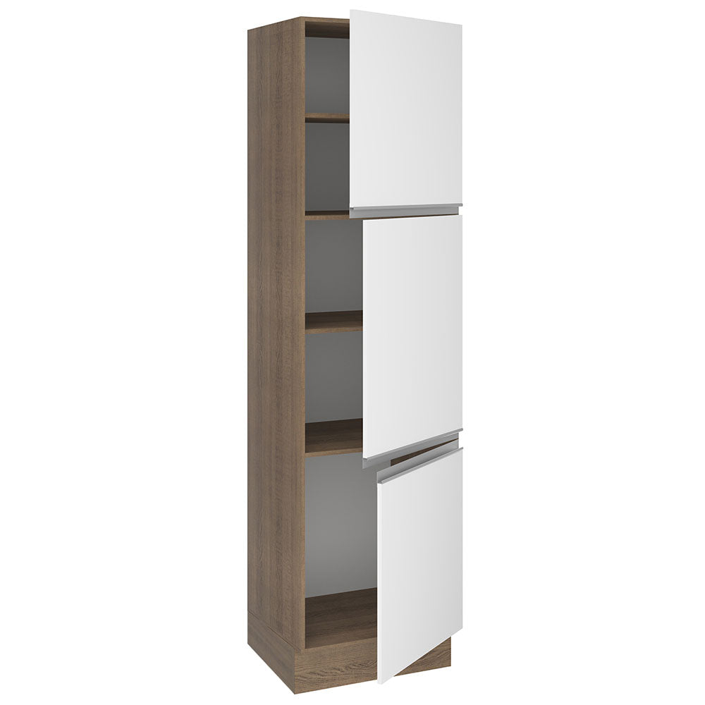 Paneleiro Madesa Glamy 60 cm 3 Portas Rustic/Branco