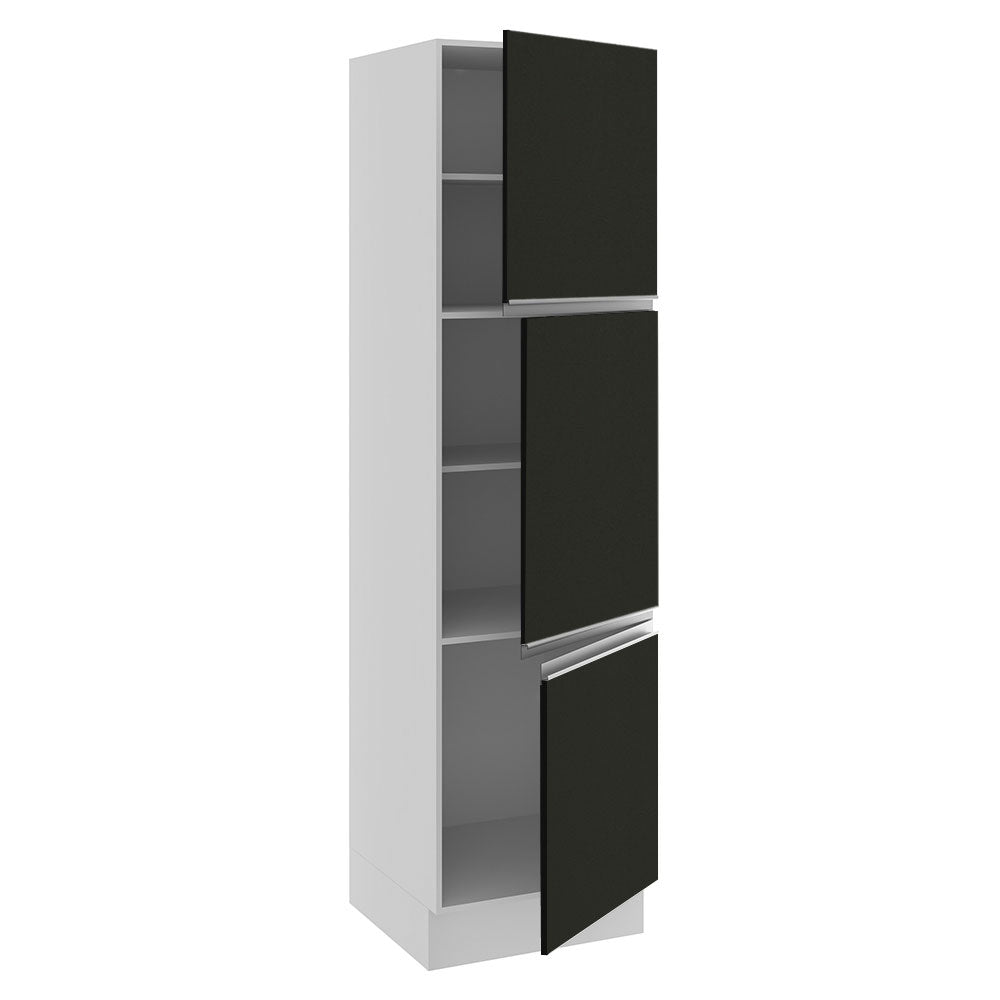 Paneleiro Madesa Glamy 60 cm 3 Portas Branco/Preto
