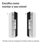 Paneleiro 60 cm 3 Portas Branco/Preto Lux Madesa