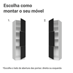 Paneleiro 60 cm 3 Portas Branco/Preto Vik Madesa