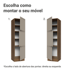 Paneleiro 60 cm 3 Portas Rustic/Crema Vik Madesa