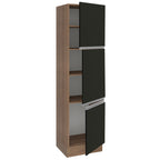 Paneleiro Madesa Glamy 60 cm 3 Portas Rustic/Preto