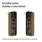 Paneleiro 60 cm 3 Portas Rustic/Preto Lux Madesa