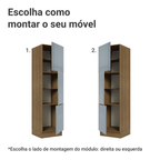 Paneleiro 60 cm 3 Portas Rustic/Cinza Lux Madesa