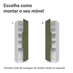 Paneleiro 60 cm 3 Portas Branco/Verde Vik Madesa