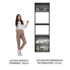 Torre Quente 60 cm 2 Portas 2 Nichos Suspensa Cinza Nice Madesa