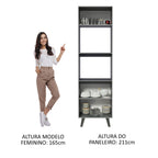 Torre Quente 60 cm 2 Portas 2 Nichos Cinza Nice Madesa