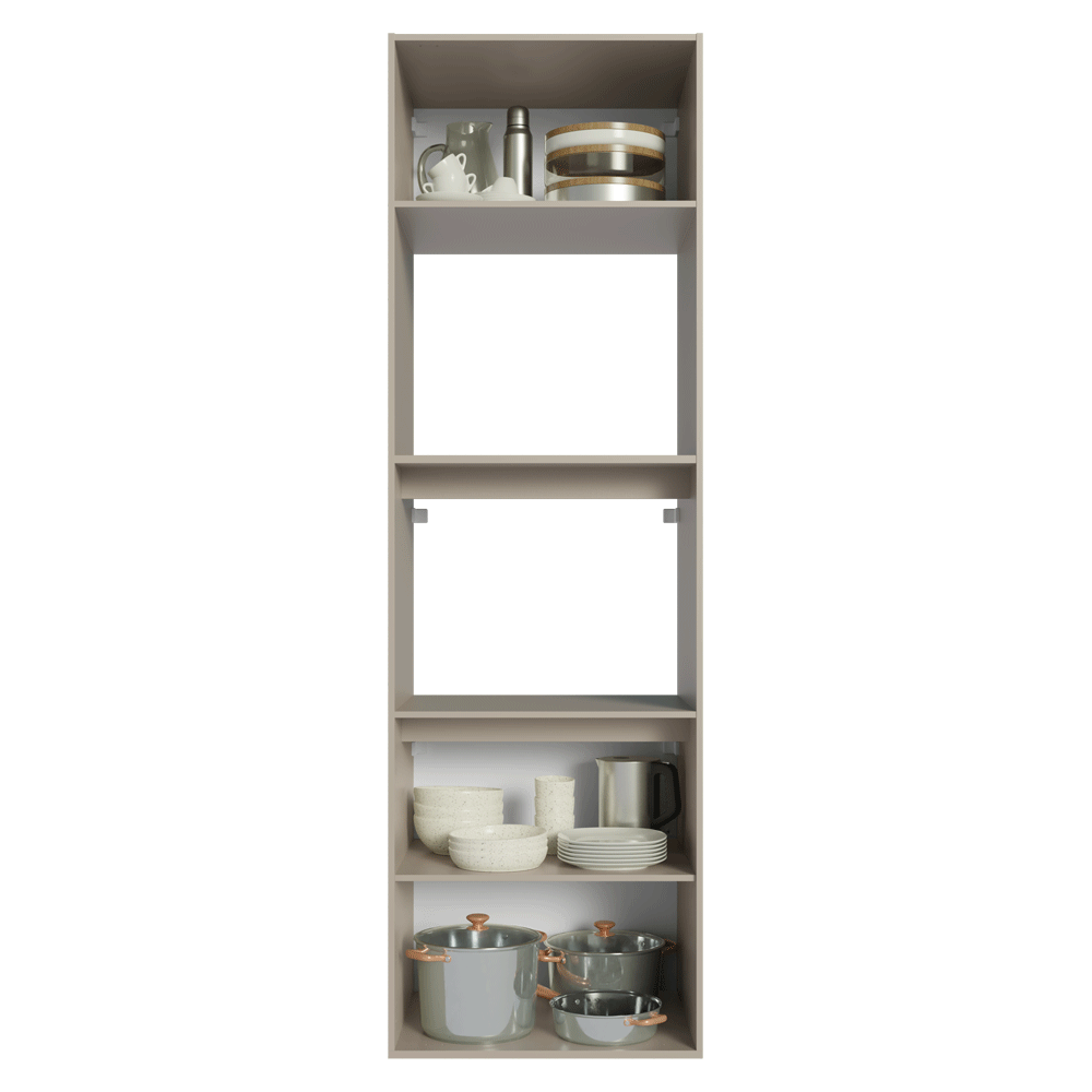 Torre Quente 60 cm 2 Portas 2 Nichos Suspenso Crema Nice Madesa
