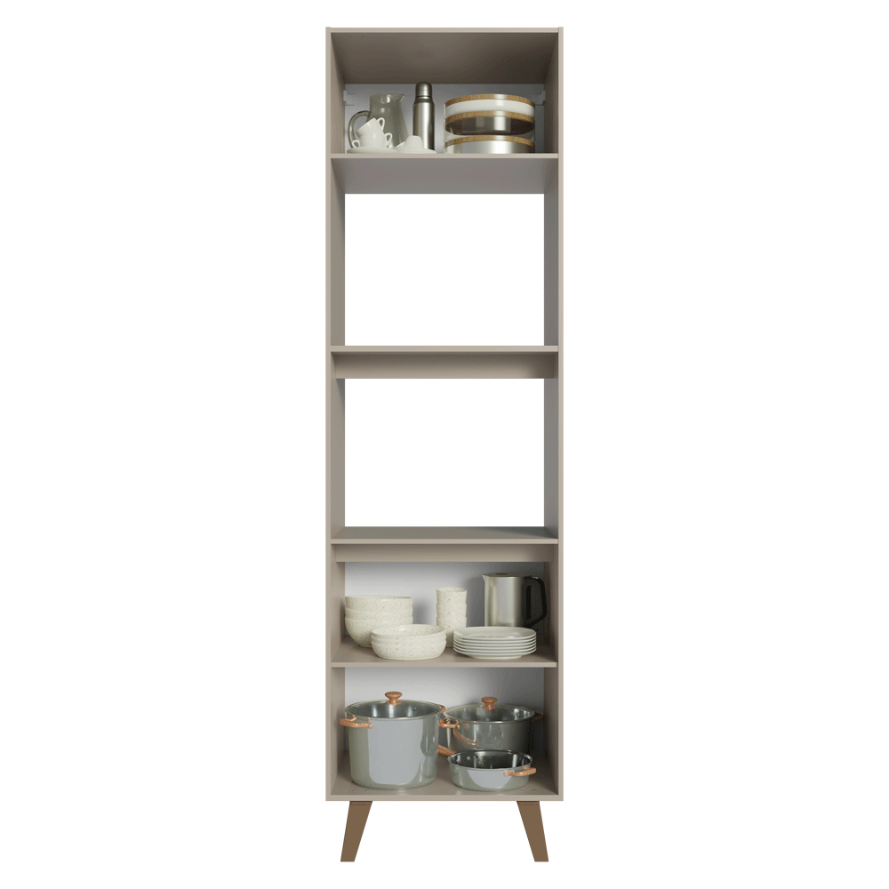 Torre Quente 60 cm 2 Portas 2 Nichos Com Pés Crema Nice Madesa