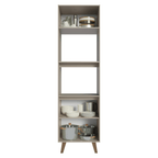 Torre Quente 60 cm 2 Portas 2 Nichos Com Pés Crema Nice Madesa