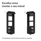 Torre Quente 60 cm 2 Portas 2 Nichos Suspenso Preto Nice Madesa