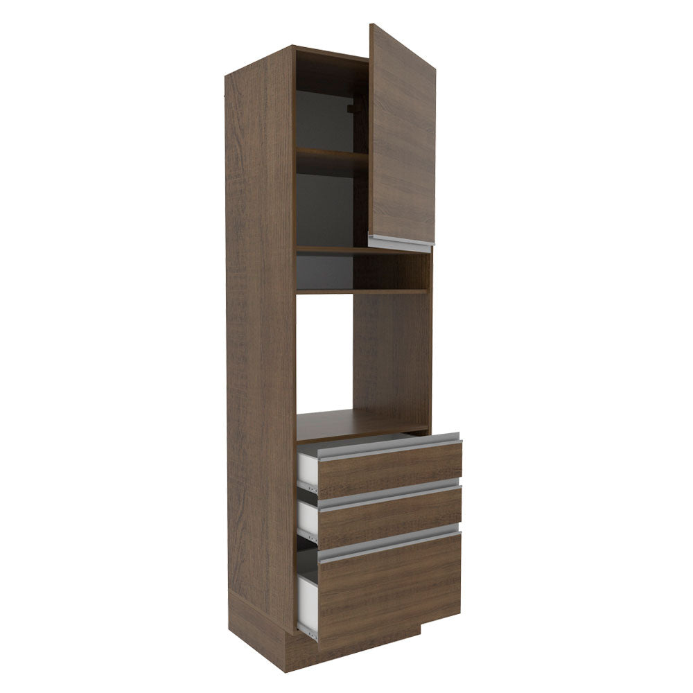 Torre Quente Madesa Glamy 60 cm 1 Porta 3 Gavetas Rustic