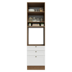Torre Quente 60 cm 1 Porta 3 Gavetas Rustic/Branco Vik Madesa