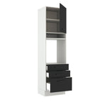 Torre Quente Madesa Agata 60 cm 1 Porta 3 Gavetas Branco/Preto