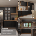 Torre Quente 60 cm 1 Porta 3 Gavetas Rustic/Preto Vik Madesa