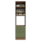 Torre Quente 60 cm 1 Porta 3 Gavetas Rustic/Verde Vik Madesa