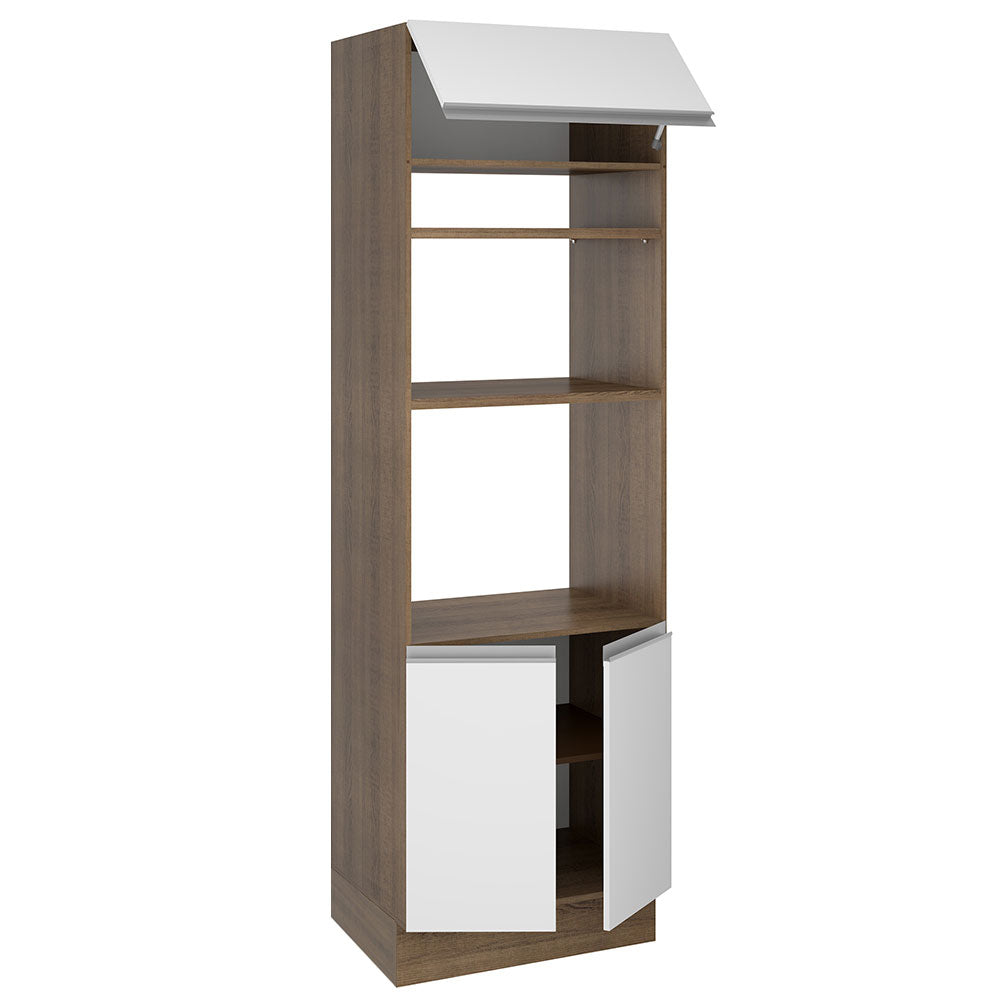 Torre Quente Madesa Glamy 70 cm 3 Portas Rustic/Branco