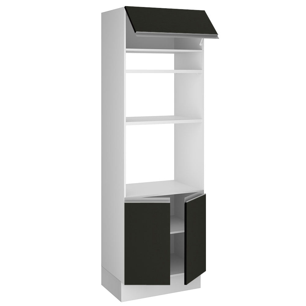Torre Quente Madesa Glamy 70 cm 3 Portas Branco/Preto