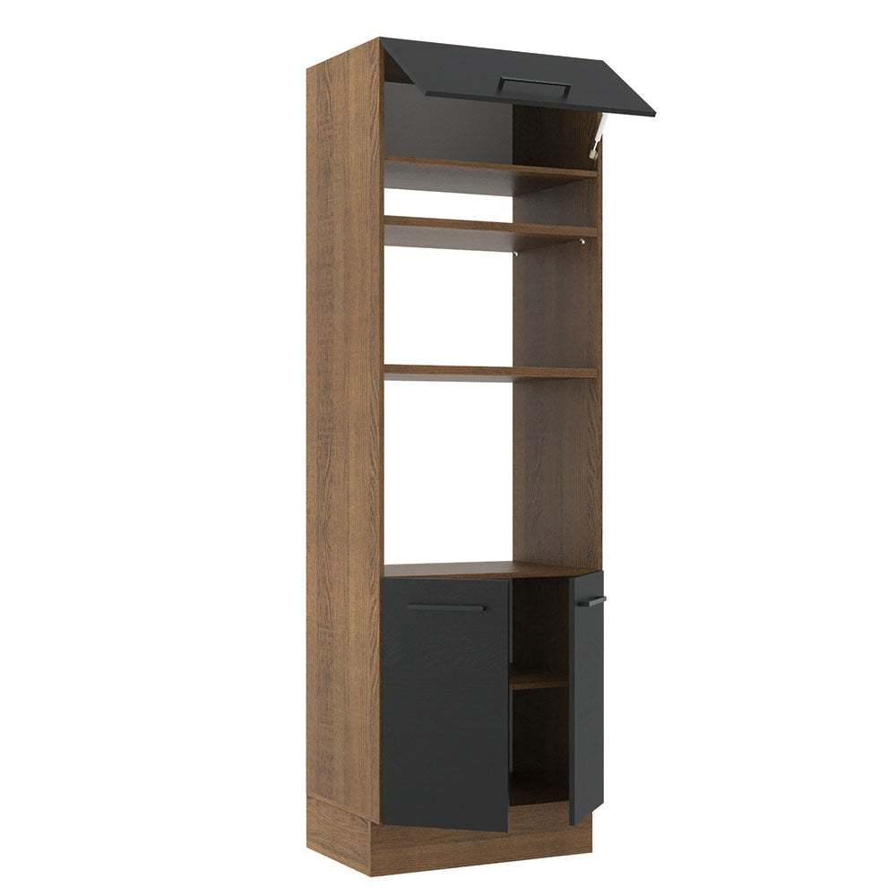 Torre Quente Madesa Agata 70 cm 3 Portas Rustic/Preto