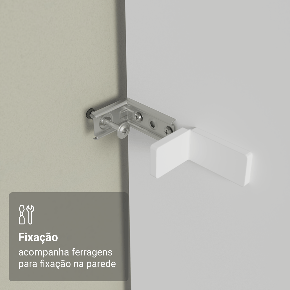 Painel Fechamento Lateral para Cozinha 225 x 60cm Branco Madesa