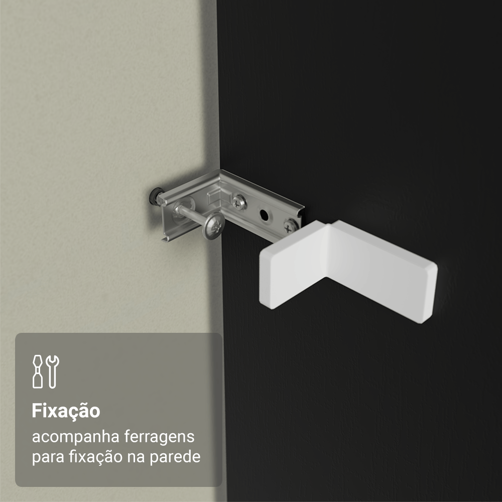 Painel Fechamento Lateral para Cozinha 225 x 60cm Preto Madesa