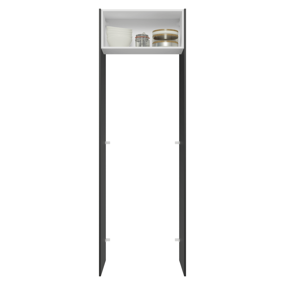 Porta-Geladeira 73 cm 1 Porta Basculante Preto/Branco/Preto Lux Madesa