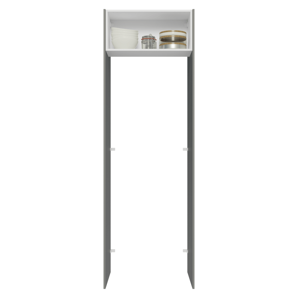 Porta-Geladeira 73 cm 1 Porta Basculante Cinza/Branco/Cinza Lux Madesa