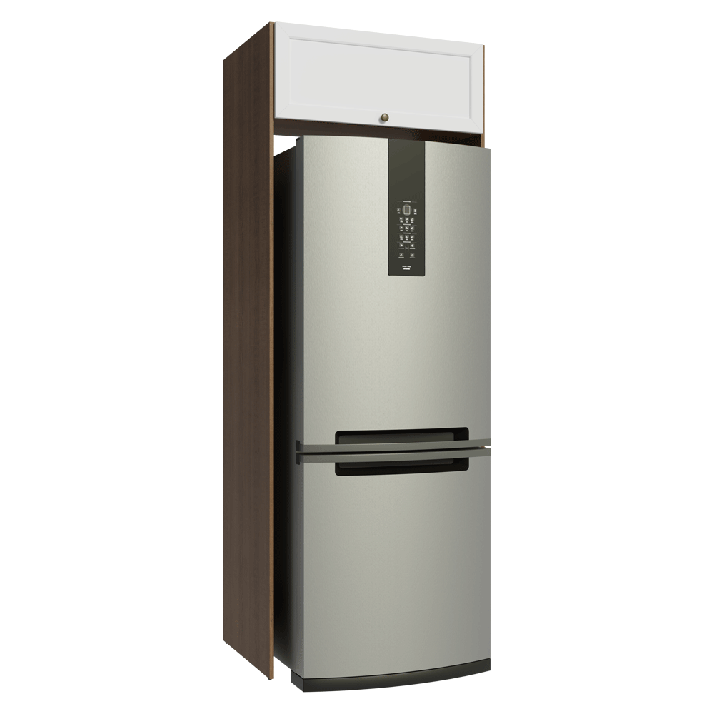 Porta-Geladeira 1 Porta Basculante Rustic/Branco Vik Madesa