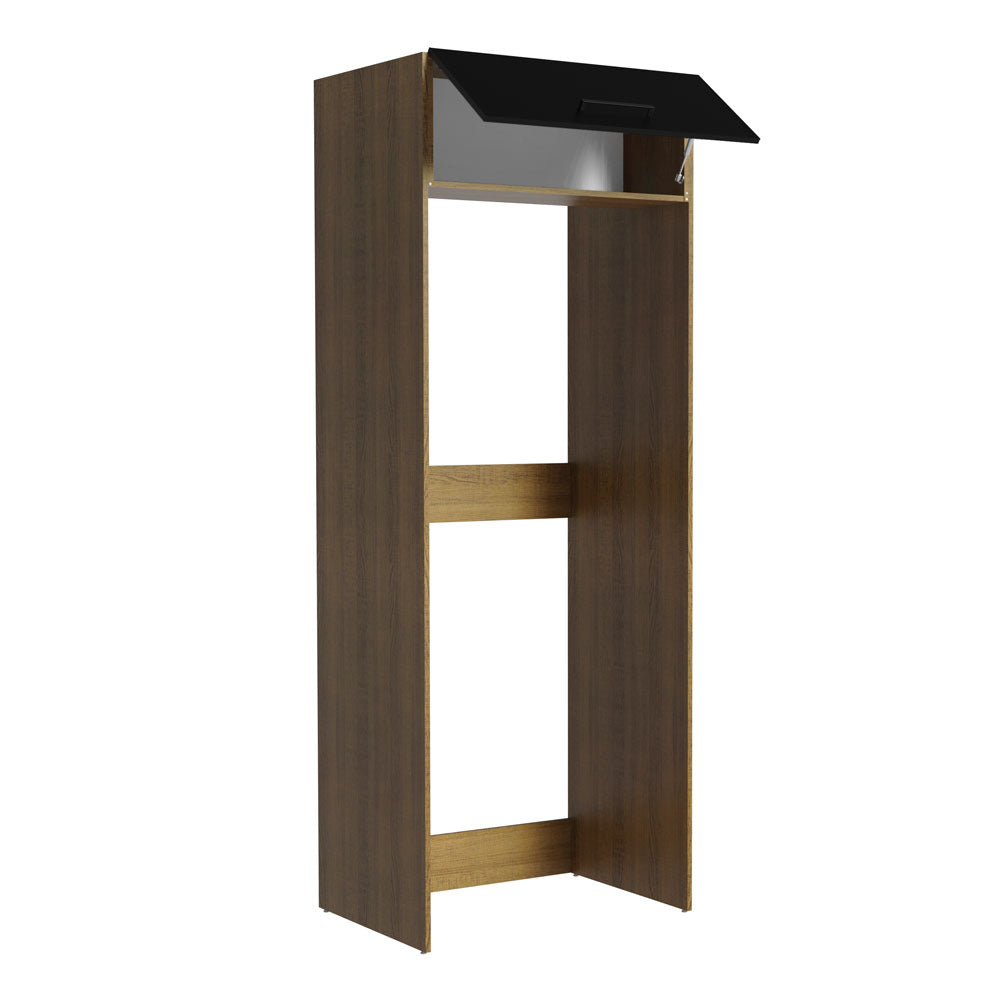 Porta-Geladeira Madesa Agata 1 Porta Basculante Rustic/Preto