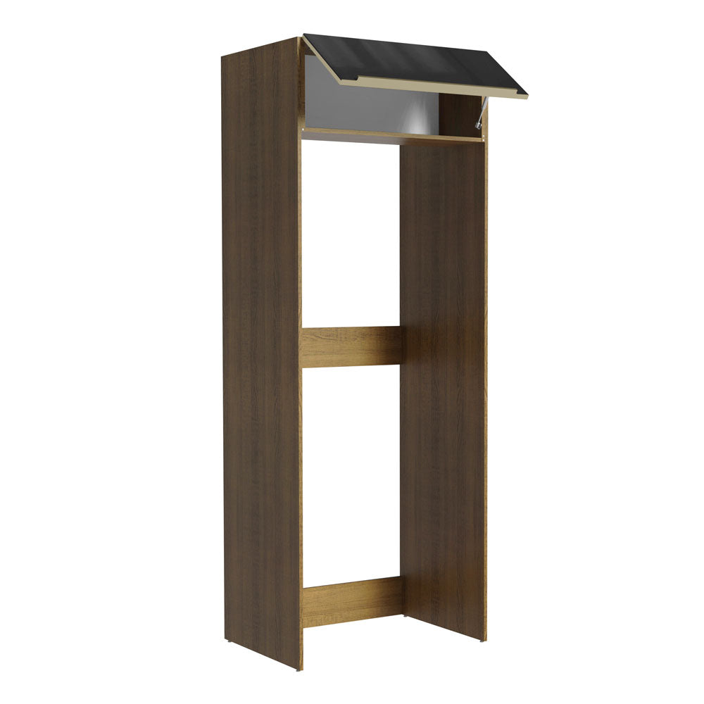 Porta-Geladeira Madesa Lux 1 Porta Basculante Rustic/Preto