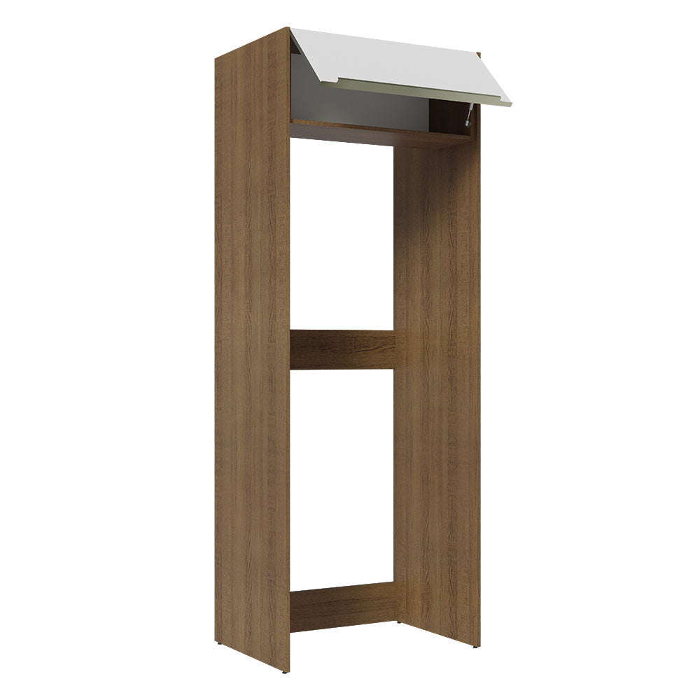 Porta-Geladeira Madesa Lux 1 Porta Basculante Rustic/Branco Veludo