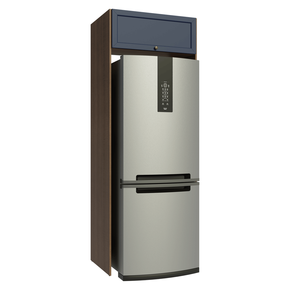 Porta-Geladeira 1 Porta Basculante Rustic/Azul Vik Madesa