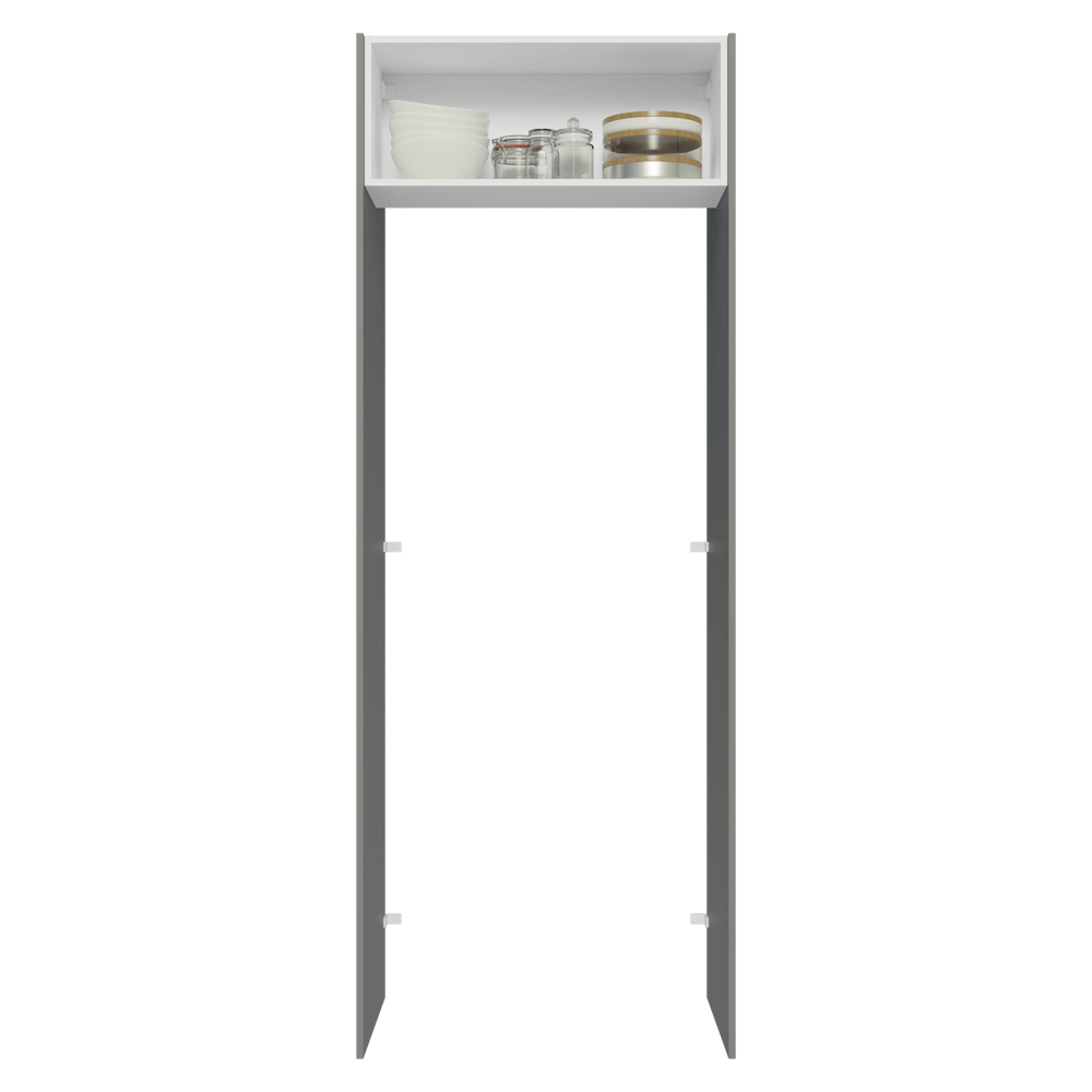 Porta-Geladeira 83 cm 1 Porta Basculante Cinza/Branco/Cinza Agata Madesa
