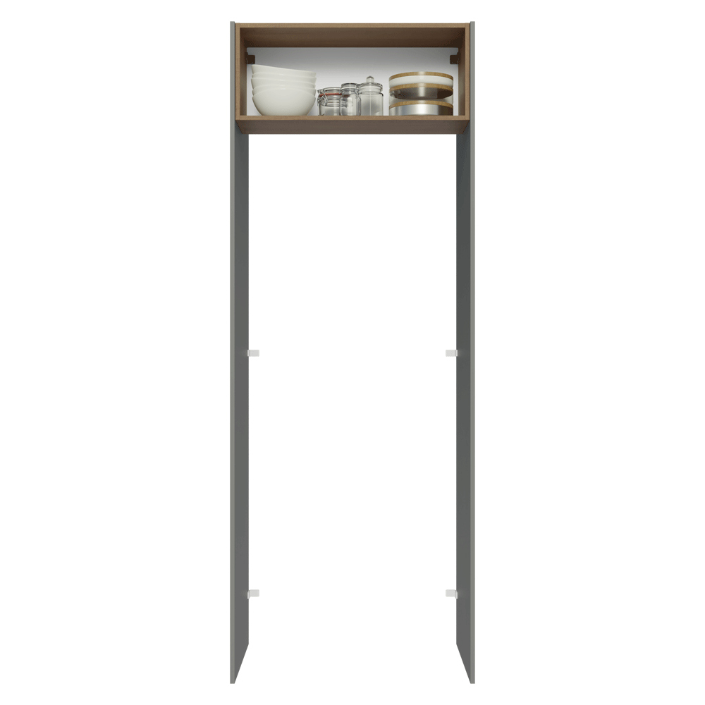 Porta-Geladeira 83 cm 1 Porta Basculante Cinza/Rustic/Cinza Lux Madesa